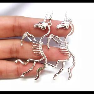 Unicorn Skeleton Earrings